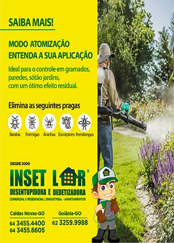 Dedetização de insetos voadores - Atomização espacial - Goiânia.